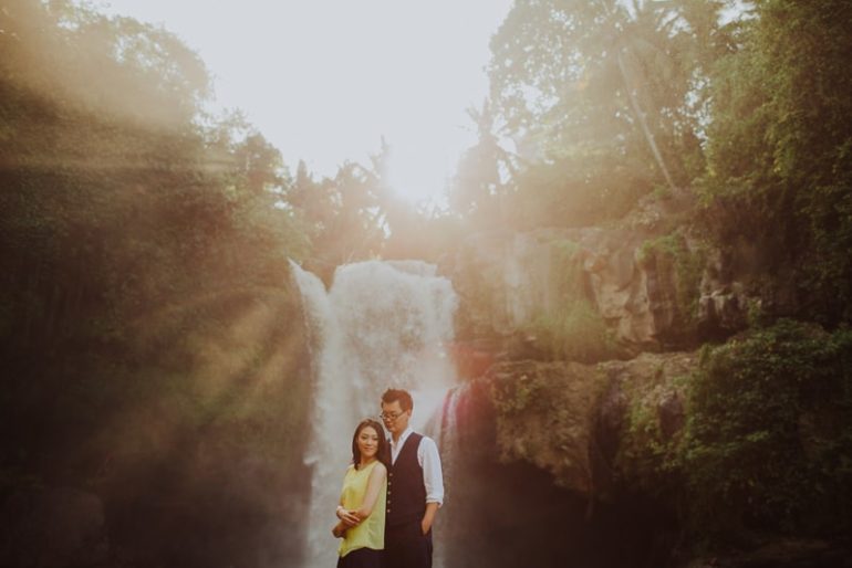bali wedding photo waterfall