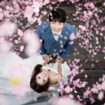 Groom in blue plaid suit