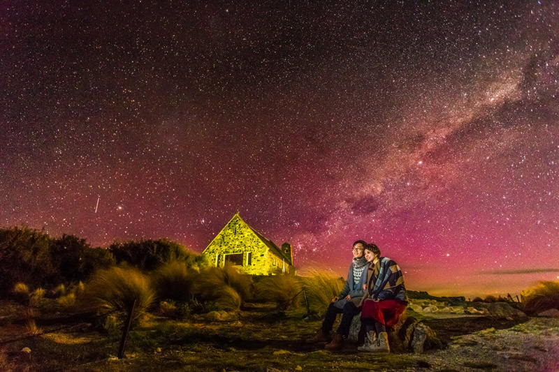 New Zealand Starry Night Church of the Good Shepherd Pre-Wedding Photography