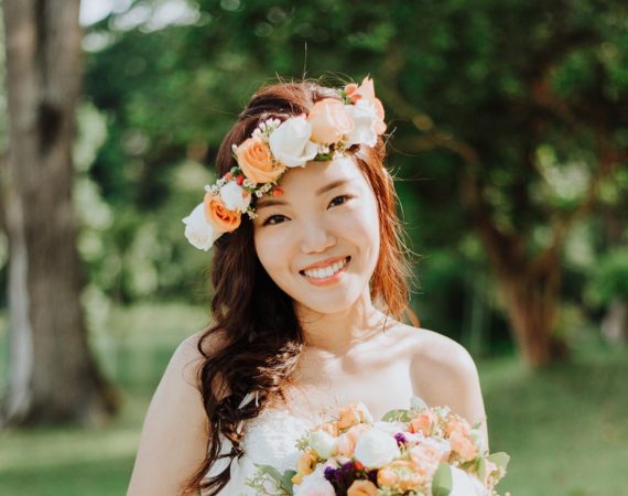 flower crown wedding asian