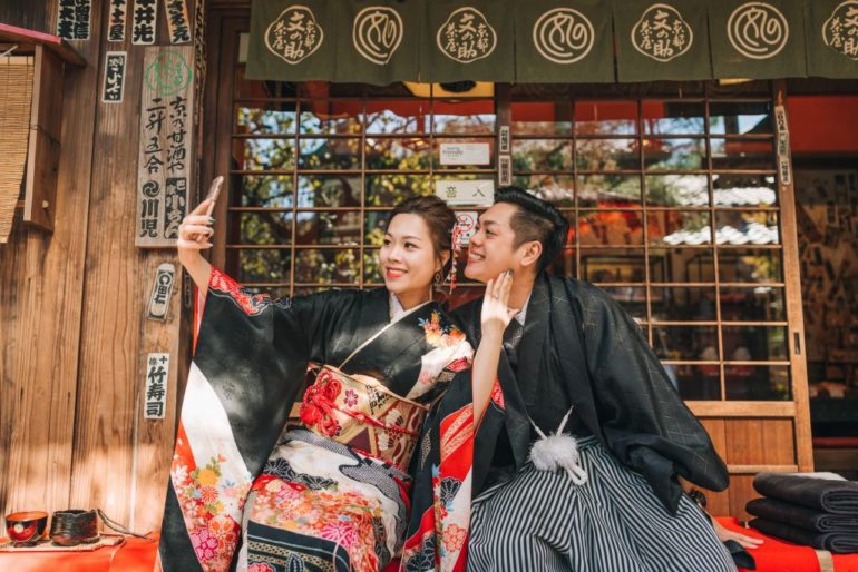kyoto kimono wedding photoshoot