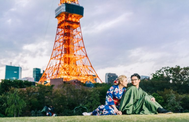 tokyo wedding photoshoot zojoji park