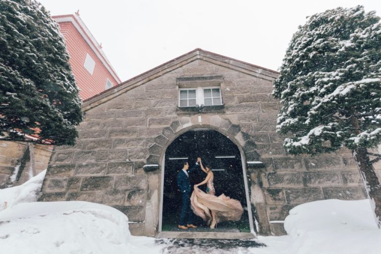 hokkaido winter wedding photoshoot