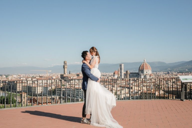 florence wedding photo piazza michaengelo