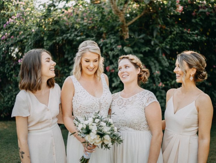 bride and bridesmaid wedding