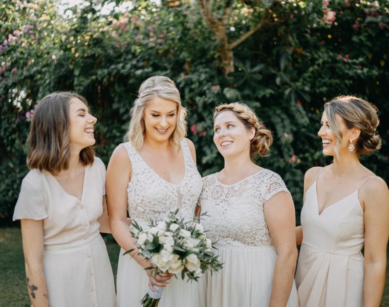 bride and bridesmaid wedding