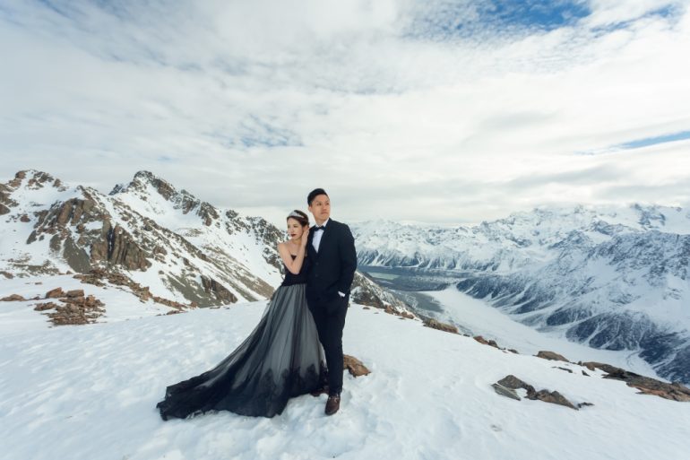 black wedding dress photoshoot