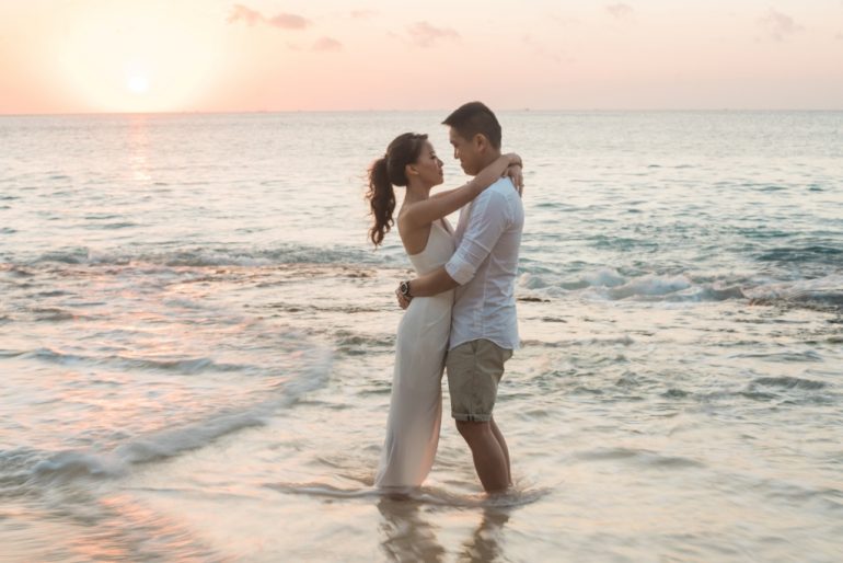 white dress beach photoshoot