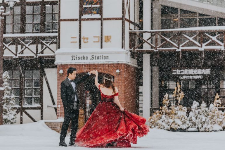 hokkaido winter wedding photoshoot