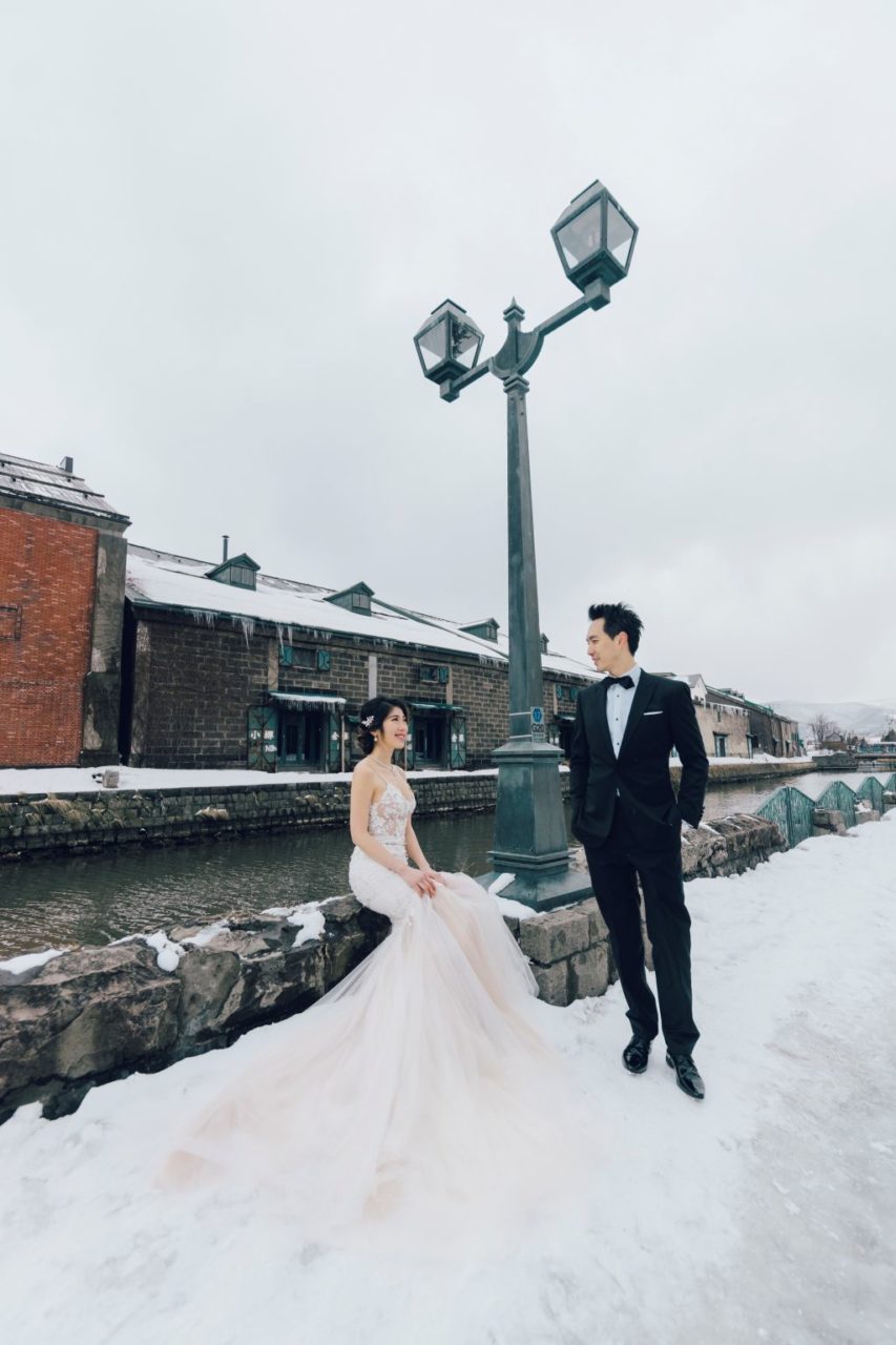 hokkaido winter wedding shoot otaru