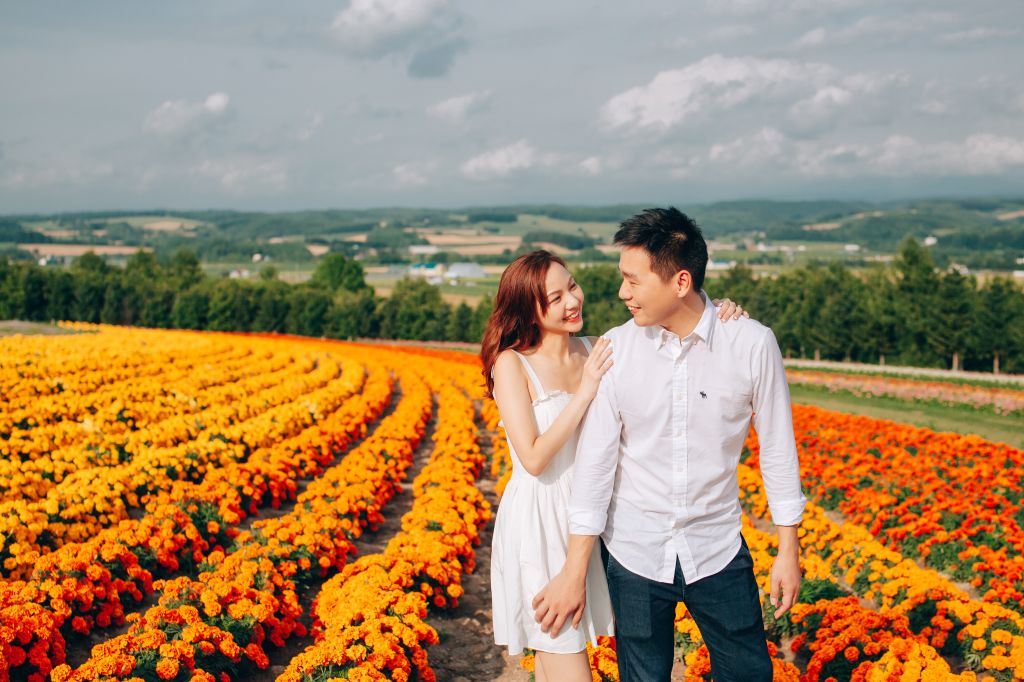 hokkaido wedding photoshoot flower fields