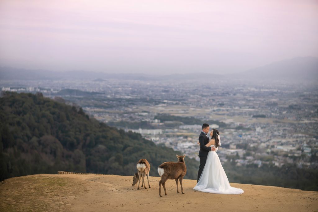 Mount Wakakusasayama wedding photoshoot