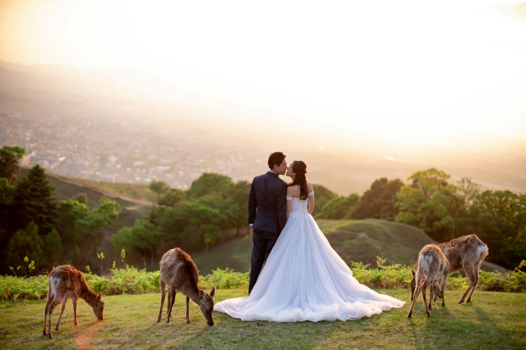 Mount Wakakusasayama wedding photoshoot