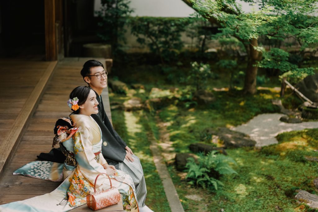 kyoto kimono wedding photoshoot temple