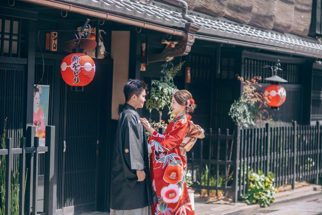 kimono wedding photoshoot gion district