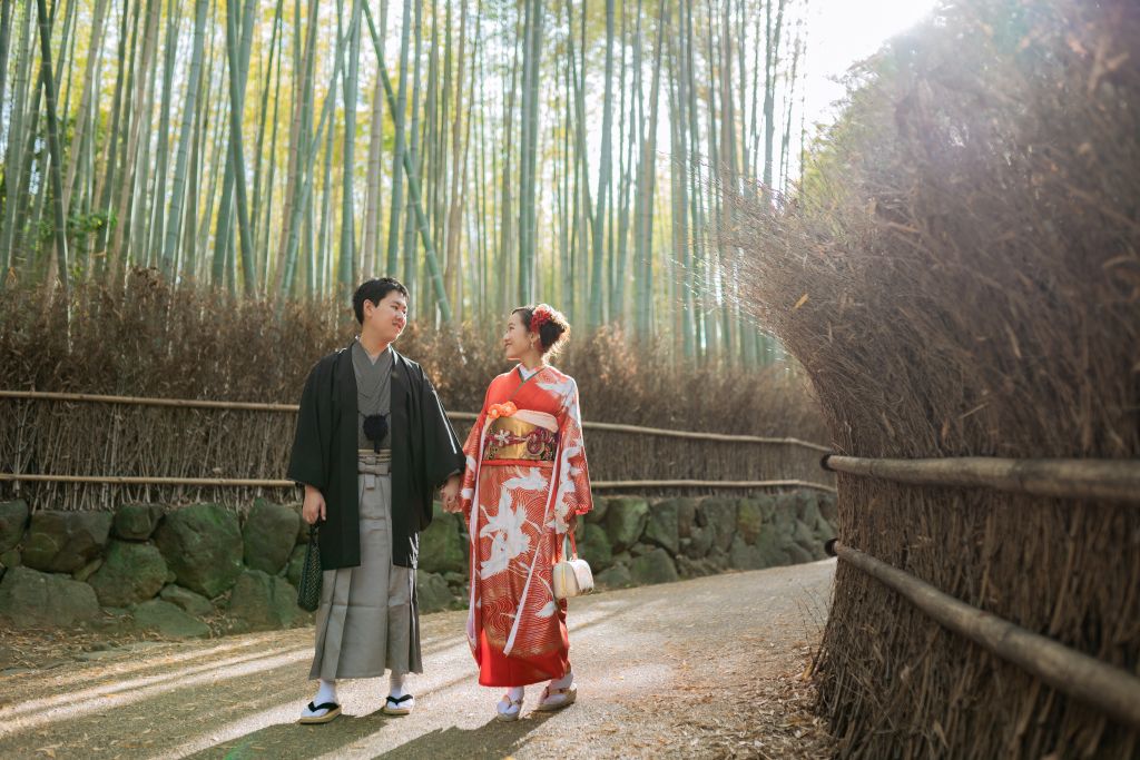 kyoto wedding photoshoot bamboo grove
