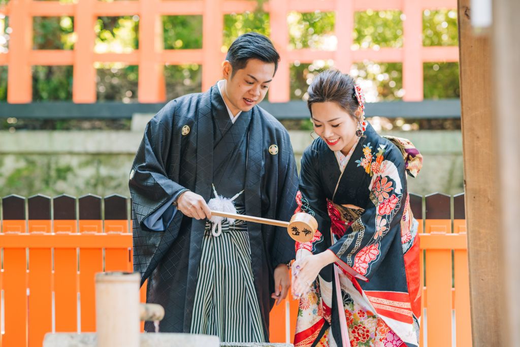 kyoto kimono wedding photoshoot ninenzaka