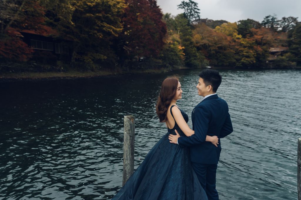 tokyo autumn wedding photoshoot lake chuzenji