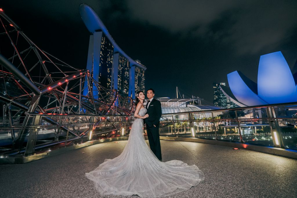 singapore night wedding photoshoot marina bay sands