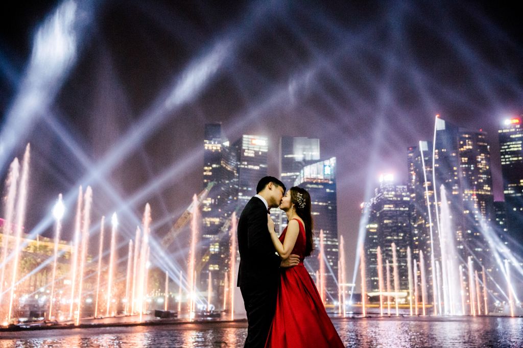 singapore night wedding photoshoot marina bay sands